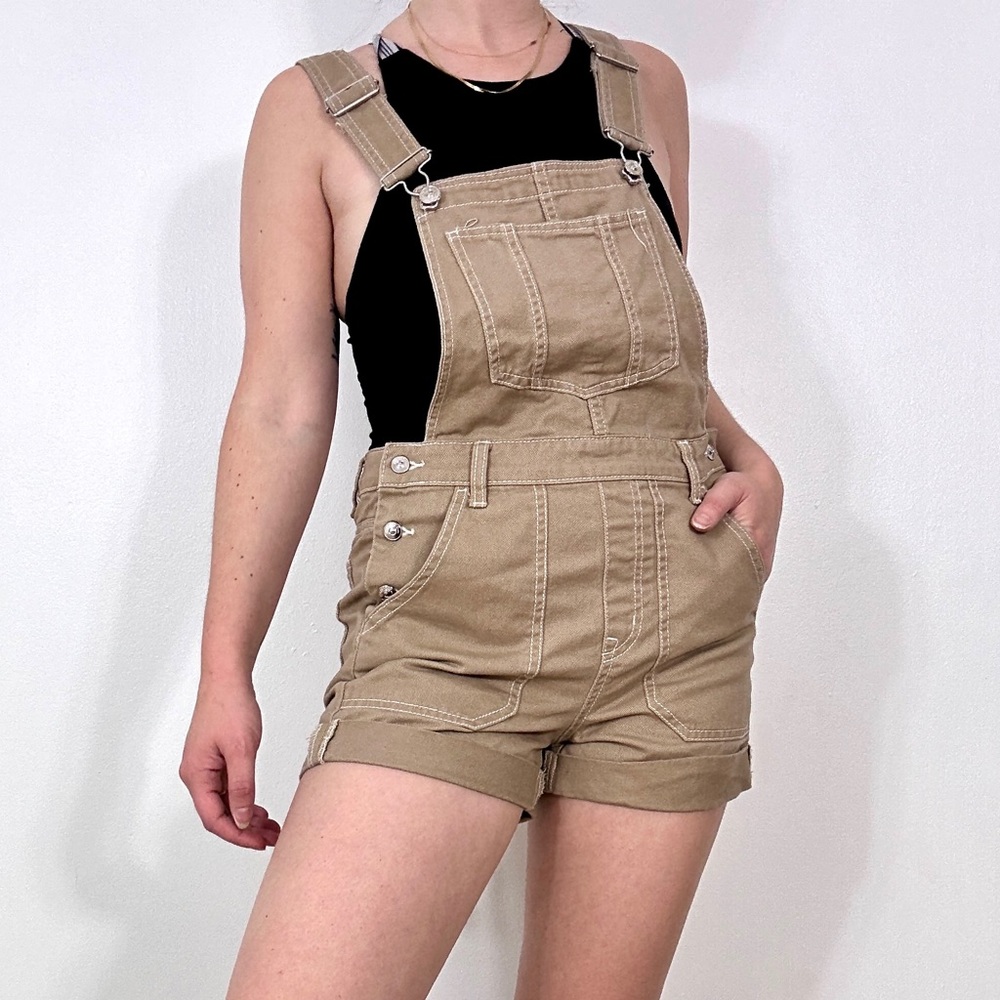*H&M Twill Beige Overall Shorts
